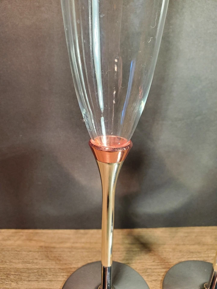 Kate Spade Lenox Champagne Flute Toasting Wedding Glasses Rosy Glow Pair In Box - Image 2 of 4