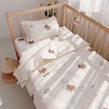 3Pcs Set Baby Crib Beddigns for Infant Toddlers Cotton Printing Duvet Cover Case