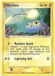 Pokemon EX Hidden Legends  57/101 Chinchou Card