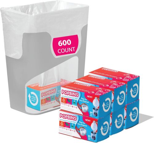 Trash Bags - Small Garbage Bags, Clear Trash Can Liners for Bathroom Bins