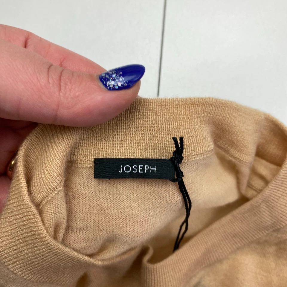 RRP€315 Joseph Donna Marrone 100% Cashmere Girocollo Lungo Maglione Taglia L - Immagine 4 di 4