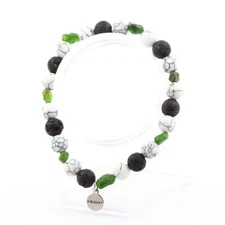 Brazilian Diopside Bracelet + Lava Beads + Howlite 8 Mm.