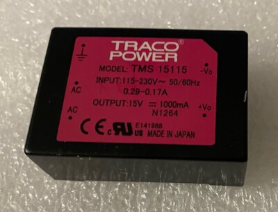 DC-Schaltnetzteil TRACO TMS 15115 Eingang 115-230VAC Ausgang +15V 1A