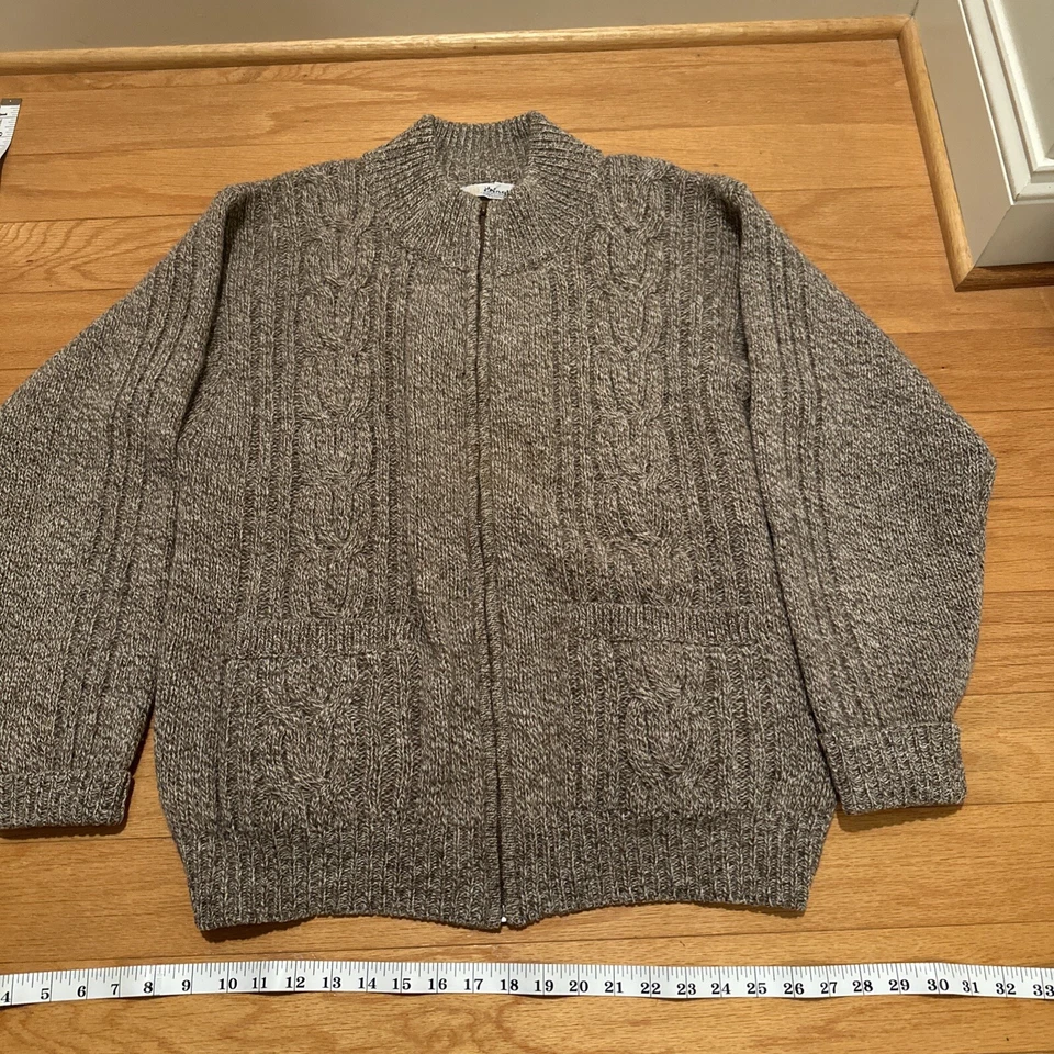 Pringle Of Scotland Cárdigan Escocés Pesado 100% Lana Cremallera Gris Suéter Talla M Foto 3 de 4
