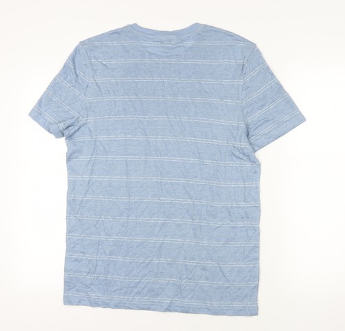 Marks & Spencer Blue Striped Crew Neck T-Shirt M - Picture 2 of 12