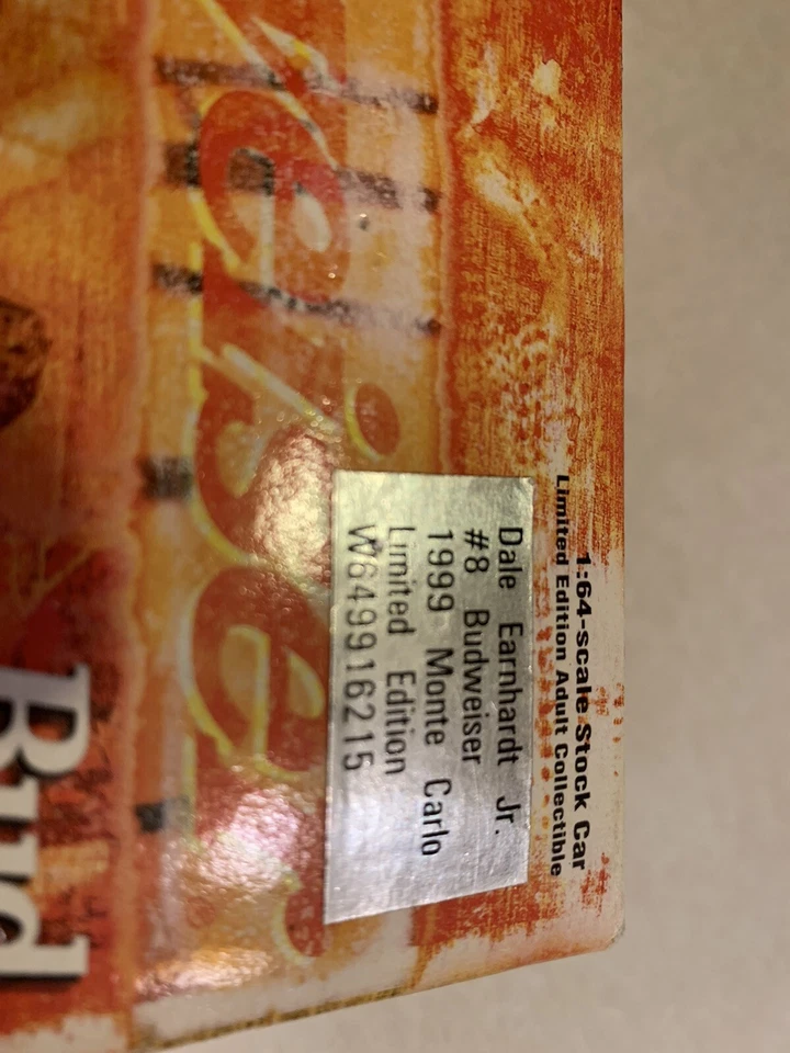 Dale Earnhardt Jr #8 Budweiser 1999 Chevy Monte Carlo Action 1/64 Race Car - Image 3 of 4