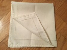 Napkins, a set of 4, ivory polyester, new, 17 x 17 inches, never used