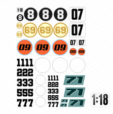 1:18 RC Car Aufkleber - Racing Startnummern Ziffern Hoonigan LeMans Drifter