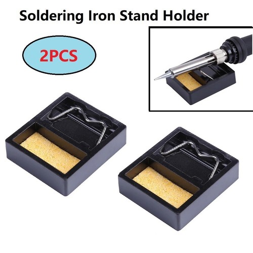 2x Mini Soldering Iron Stand Holder Welding Solder Stand With Clean Sponge Tool - Picture 4 of 10