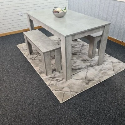 KOSY KOALA Grey kitchen Dining Table and 2 Benches Set set of 4 table for small room space