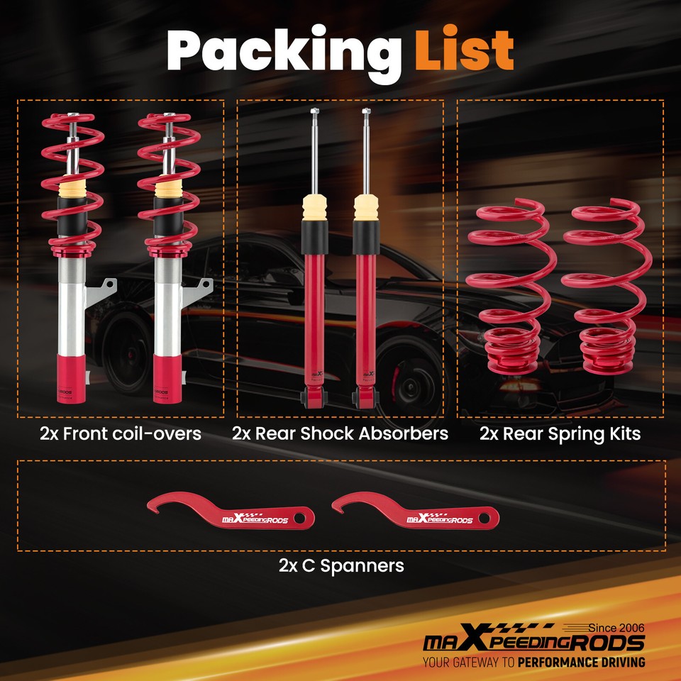 Adjustable Coilovers Suspension Kit for Volkswagen Jetta MK5 MK6 FWD 06 ...