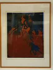 VINTAGE HORSE SCREENPRINT SIGNED FRAMED MIHARU SHIOTA '77 BRAISE DE MEZELS 10/40
