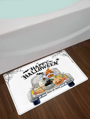 Truck Pumpkin Gnome Halloween Shower Curtain