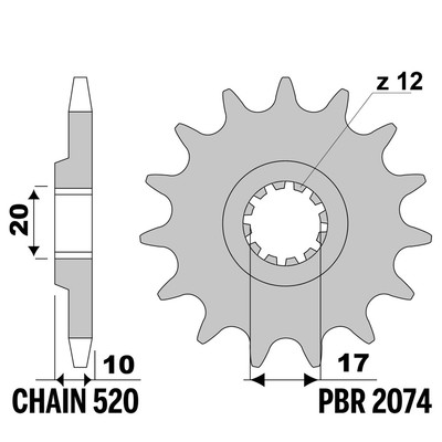 Husqvarna WR 125 1998-2014 Ritzel PBR Schritt 520 13 Zähne