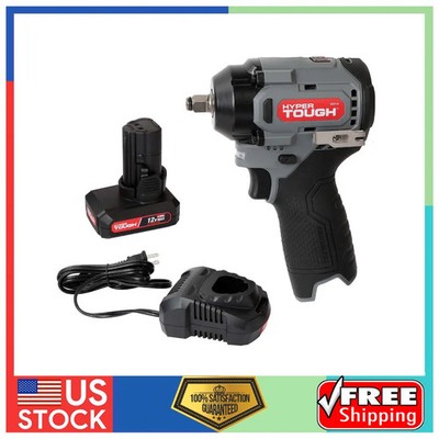 Hyper Tough 12V Max Cordless Brushless Impact Wrench 4.0Ah Battery and Charger