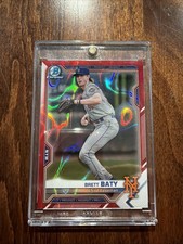 2021 Bowman Draft Chrome Red Lava Refractor 3/5 Brett Baty #BDC-130