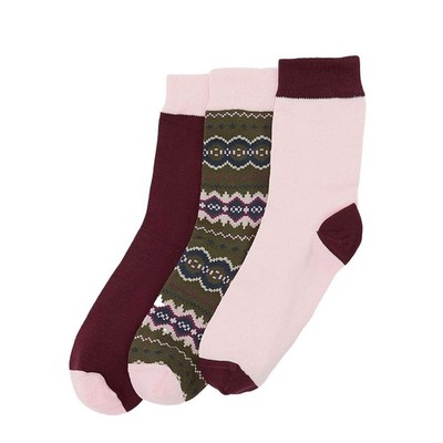 Barbour Womens Helen Fair Isle Sock Gift Set Olive