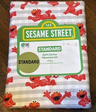 Sesame Street Pillowcase Set Elmo Standard Cotton NEW