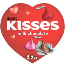 HERSHEY'S KISSES Milk Chocolate, Valentine's Candy Gift 6.5 Ounce Pack of 1 
