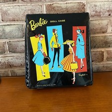 Vintage Mattel Barbie Ponytail Doll Case Black w/ Handle Latch Divider