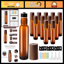 12-Pack 10ml Glass Roll-On Bottles with Stainless Steel Balls for Essential Oils