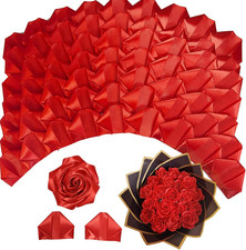 320pcs Rose Petals Handmade Ribbon Petal for Flower Bouquet Eternal Flowers Prem