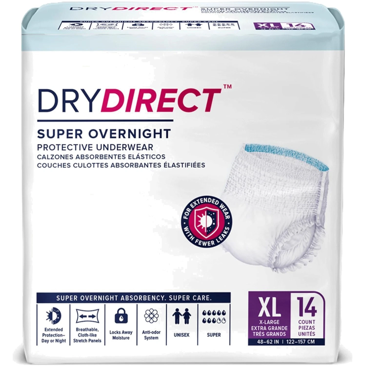 X-Large Pack of 14 Cloth-Like Disposable Diapers for Overnight Comfort and Care