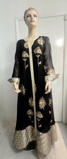 FOR SALE THIS BEAUTIFUL  ABAYA, BLACK WITH GOLD TONE DETAILS, SIZE 8-10  REGULAR