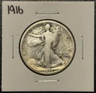 1916 Walking Liberty Half Dollar - Good Details - Reverse Scratch