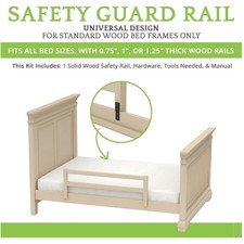 Solid Wood Safety Guard Rail for Toddler Beds - Heritage Fog