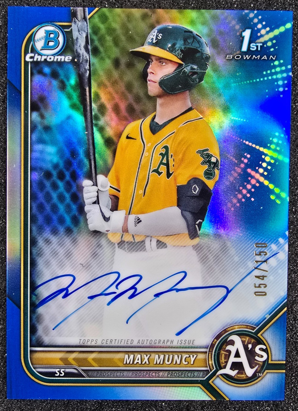 2022 Bowman Chrome 1st Blue Refractor AUTO /150 Max Muncy #CPA-MMU Athletics