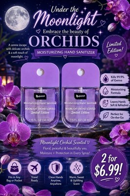 b.pure Moonlight Orchid Moisturizing Scented Hand Sanitizer 1.15 fl oz 2pk