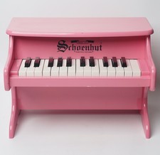 Schoenhut 25-Key My First Piano II Pink Wood Mini Toy Piano for Kids