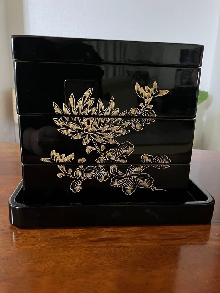 Jubako Bento Box Japanese Wajima lacquer Inachu Harado Gosei makie Mie box with