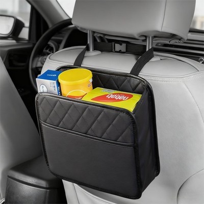 FlamingoCasa Car Trash Can with Strap Hanger: 2PCS Small Garbage Black 