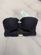 Luli Fama: Double Loop Bandeau Crop-Strappy Loop Scrunch Bikini -SZ SM