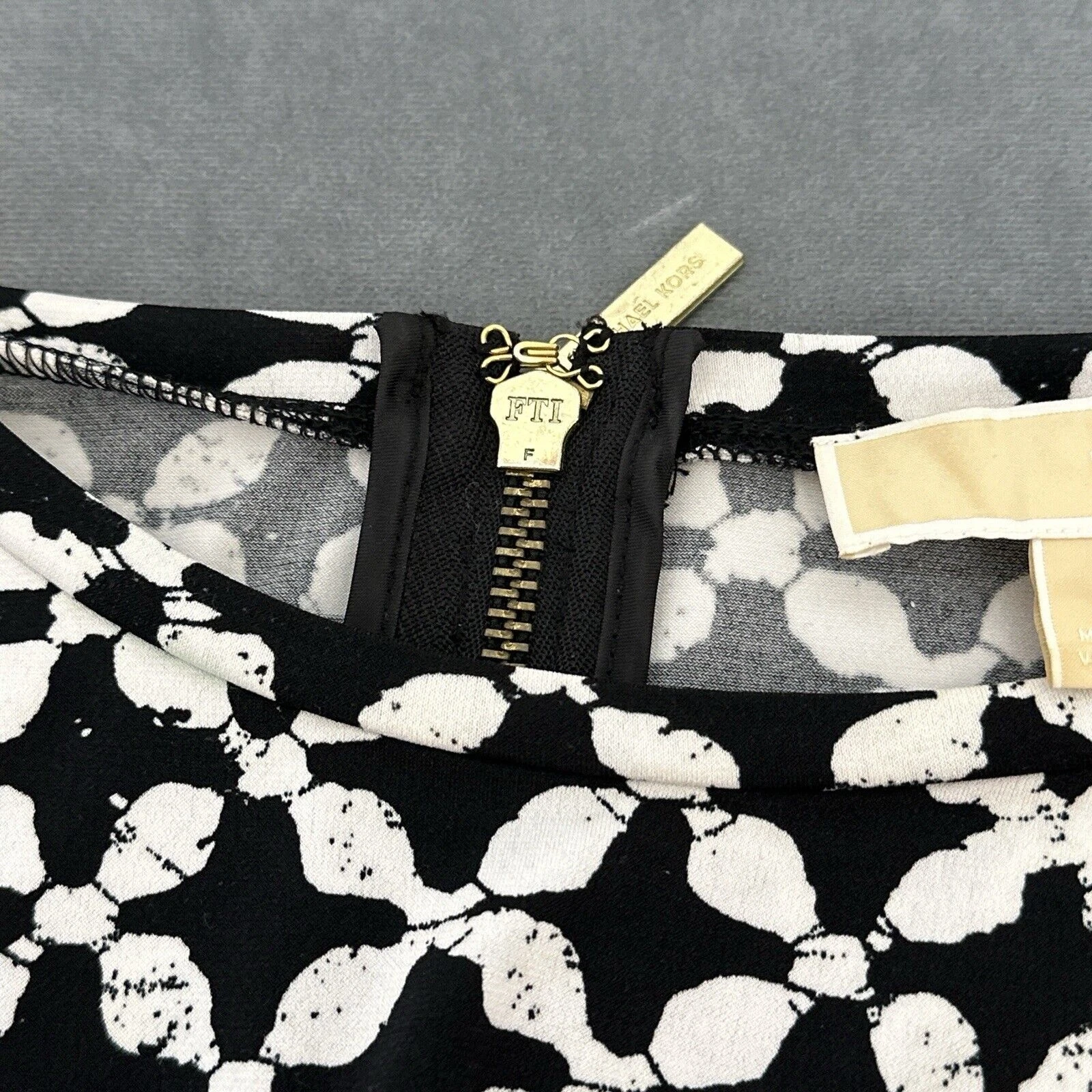 Abito donna Michael Michael Kors taglia media nero bianco geometrico manica lunga