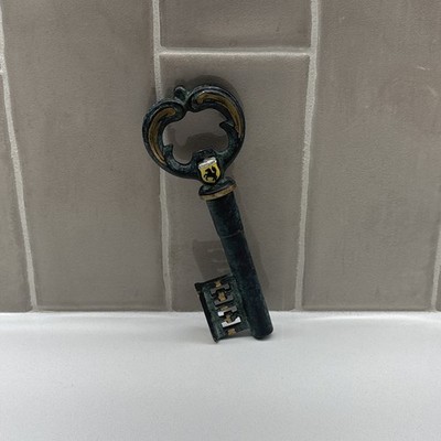 TRUE VINTAGE 60s 70s Solid Brass Stuttgart Germany Porsche Style Skeleton Key