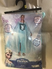 Disney Frozen Princess Elsa Fancy Dress Halloween Deluxe Adult Costume M 8-10