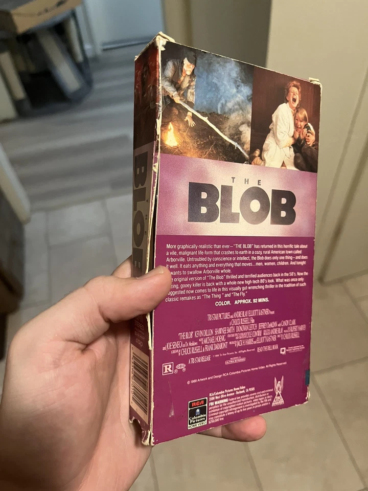 Vintage The Blob (VHS, 1988) Horror Cult Classic Tri Star Pictures Thriller  - Image 4 of 4