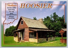 Postcard State Bird Cardinal Flower Peony Tree Tulip Motto Crossroads America