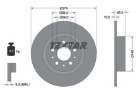 Textar Bremsscheiben Textar PRO Ø 276Mm Voll Beschichtet FüR Alfa Romeo 92114703