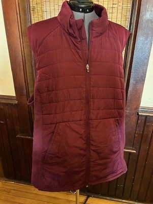 Tek Gear Quilted Sleeveless Zip-Up Vest w/Pockets Burgundy Women's Size 4X