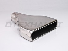 Stainless Steel Camaro Style Rectangle Tip 2.25 Inlet 8 Outlet 10 Long