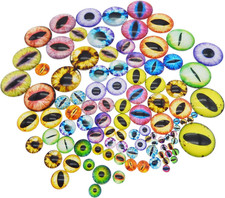 100 Pcs Assortment Dragon Eyes Flatback Glass Cabochon for Jewelry Making