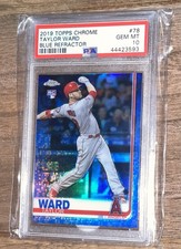 2019 Topps Chrome TAYLOR WARD Blue Refractor 71/150 Angels Rookie Rare PSA 10