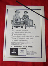 TRIANG PEDAL CAR IRVIN SEAT BELTS 1968 ORIGINAL VINTAGE ADVERT