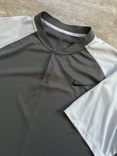 NIKE Golf Dri Fit Performance Polo Shirt Blade Collar Two Tone Gray Mens XL