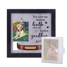 Dog Memorial Frame with Collar Keepsake, Photo Album, Pet Loss Gift, Dog Cat ...