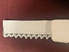 4 m  Stickband Stickborte mit Spitze wei&szlig;